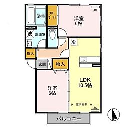 ベルネージュA 2LDKの間取図画像