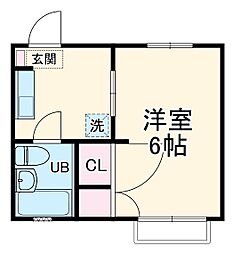 クヒオ湘南 1Kの間取図画像