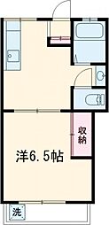 大岡山ハウジング 2階1DKの間取り
