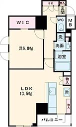 TheParkhabio南大井 1LDKの間取図画像