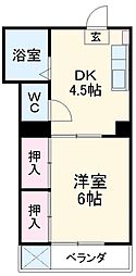コーポスズキ 1DKの間取図画像