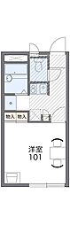 レオパレス天大南 1Kの間取図画像