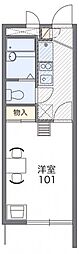 レオパレスU 1Kの間取図画像