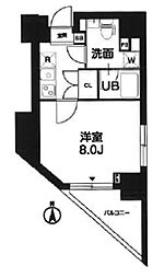 セントラル王子 4階1Kの間取り