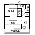扇ハイツ2階4.0万円