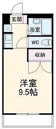 JR東海道本線 三河三谷駅 徒歩20分の賃貸アパート 2階ワンルームの間取り