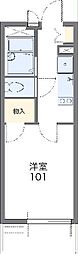 レオパレスくるみ 1Kの間取図画像