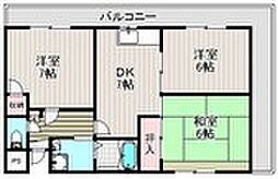 プレステージアスカ 3DKの間取図画像