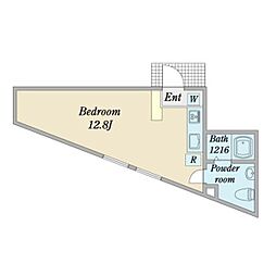 cozy岡崎・柱町 ワンルームの間取図画像