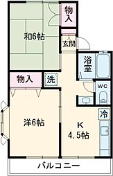 京王線 調布駅 バス10分 深大寺入口下車 徒歩3分の賃貸アパート 2階2DKの間取り