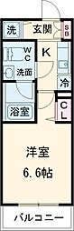ラドゥセールお花茶屋2 1Kの間取図画像