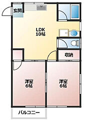 片山コーポラス 2DKの間取図画像