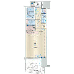 都営新宿線 浜町駅 徒歩6分の賃貸マンション 5階1Kの間取り