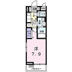 J・J・T2 1Kの間取図画像