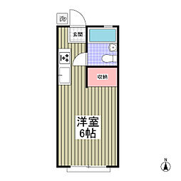 ボートハウス 1階ワンルームの間取り