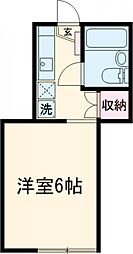 西武多摩川線 新小金井駅 バス10分 大沢台小学校前下車 徒歩1分の賃貸アパート 1階1Kの間取り