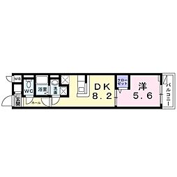 ベルフラワー恋ヶ窪 1階1LDKの間取り