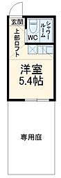 ユナイト富岡マリンジェッター 1階ワンルームの間取り