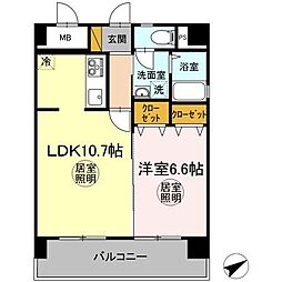エミネンス大町 1LDKの間取図画像