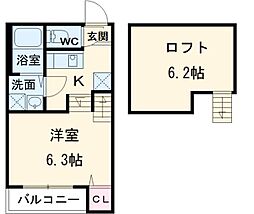 名古屋市営名港線 日比野駅 徒歩4分の賃貸アパート 1階1Kの間取り