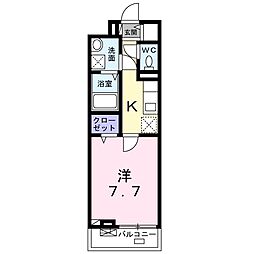 エスポワール 1Kの間取図画像