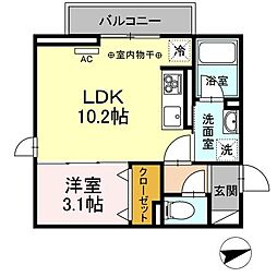 グランカナル 1LDKの間取図画像