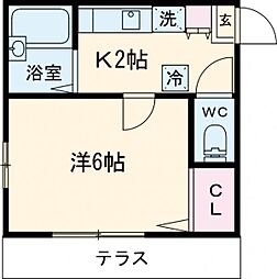 スコーレアジサイ 1Kの間取図画像