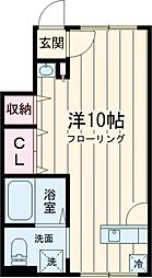 パインヒル12 1階ワンルームの間取り