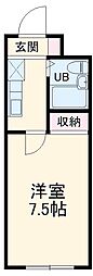 フェニックス三咲 1Kの間取図画像