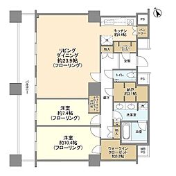 ザ・パークハウス西新宿タワー60 2LDKの間取図画像