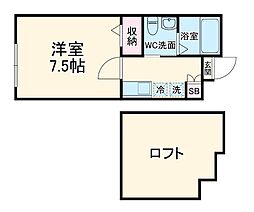 フォルトゥナ 1階1Kの間取り
