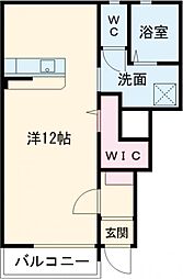 カーサ・チェレステ 1階ワンルームの間取り