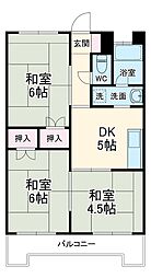 荒川ラインハイツ 3DKの間取図画像