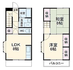 ペアパーク 1階2LDKの間取り