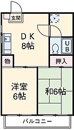 ガーデンハウス茅ヶ崎 2DKの間取図画像