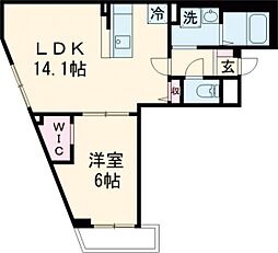 メゾン・ボヌール大泉学園 3階1LDKの間取り