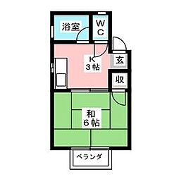 サンハイツ中澤 1Kの間取図画像