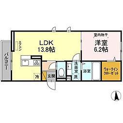 つくばエクスプレス 南流山駅 徒歩10分の賃貸アパート 3階1LDKの間取り