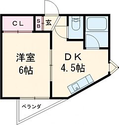 JR総武線 新小岩駅 徒歩8分の賃貸マンション 3階1DKの間取り