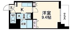 Osaka Metro谷町線 天満橋駅 徒歩7分の賃貸マンション 3階1Kの間取り