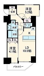 Osaka Metro谷町線 天満橋駅 徒歩6分の賃貸マンション 3階2LDKの間取り