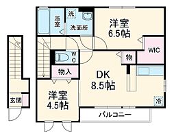 グランシャリオA 2DKの間取図画像