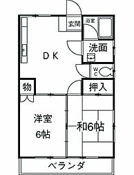 コーポ新藤A 2DKの間取図画像