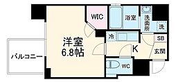 京阪本線 野江駅 徒歩5分の賃貸マンション 8階1Kの間取り
