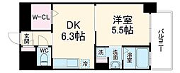 Osaka Metro長堀鶴見緑地線 今福鶴見駅 徒歩7分の賃貸マンション 5階1DKの間取り
