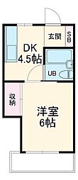 JR常磐線 松戸駅 徒歩8分の賃貸マンション 1階1DKの間取り