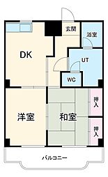 レジデンス横山 2DKの間取図画像