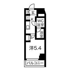 クラリッサ新綱島 1階1Kの間取り