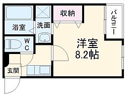 クレフラスト鶴里南 1Kの間取図画像