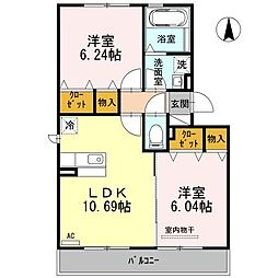 ヴィーブルソワイエ 2LDKの間取図画像